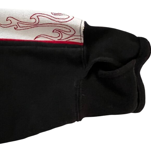 Harley-Davidson VF Imagewear Womens 1X Black Red Flame Sleeve Zip Moto Jacket - Picture 6 of 13